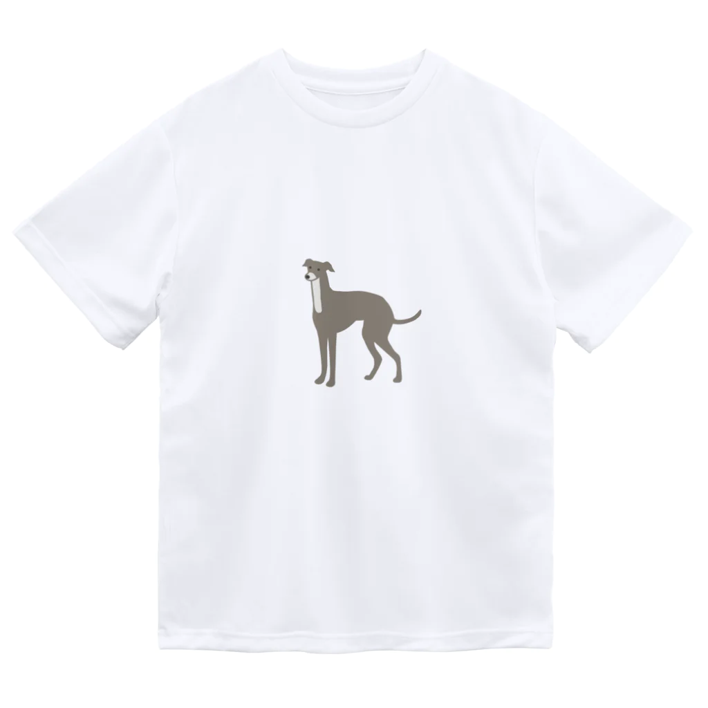 ゆいたっく／犬イラストのシンプルなイタグレ ドライTシャツ