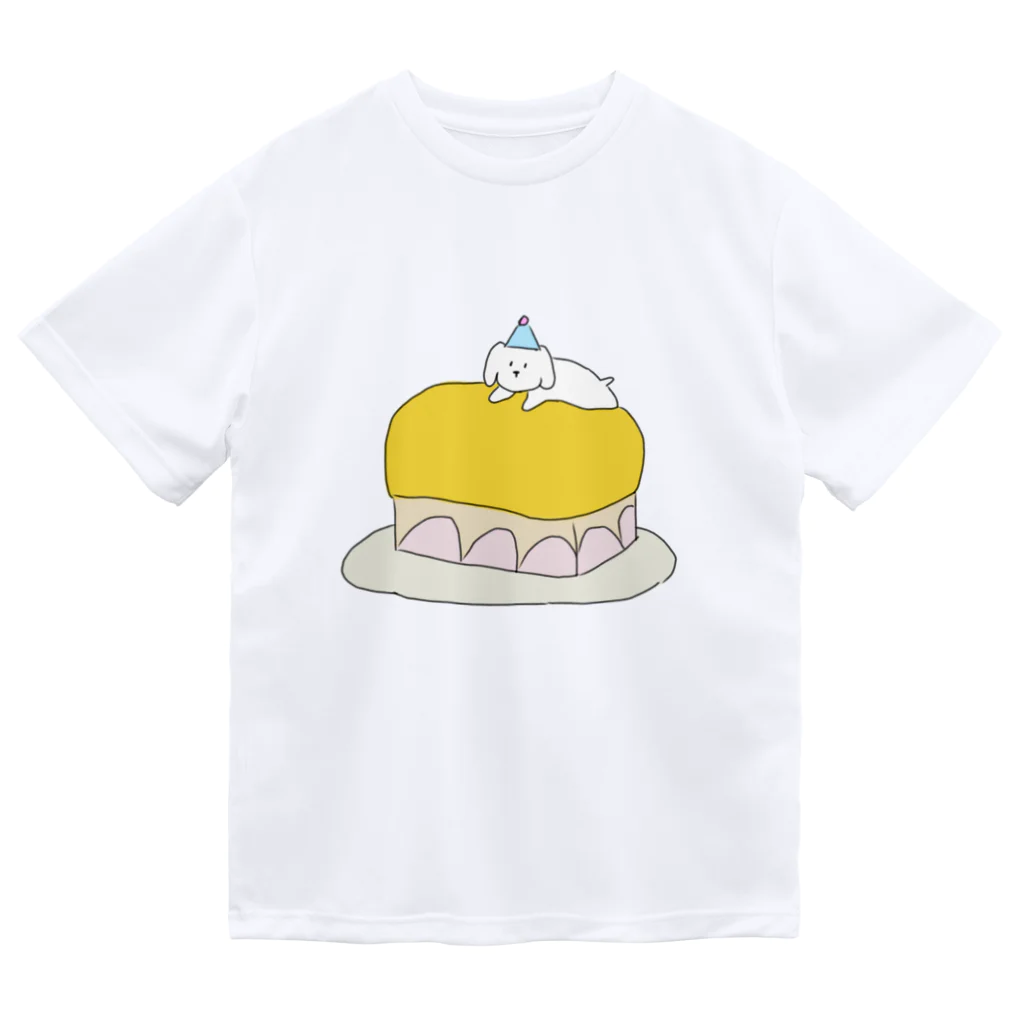 みにゆん　ねこのLovely puppy cake ドライTシャツ