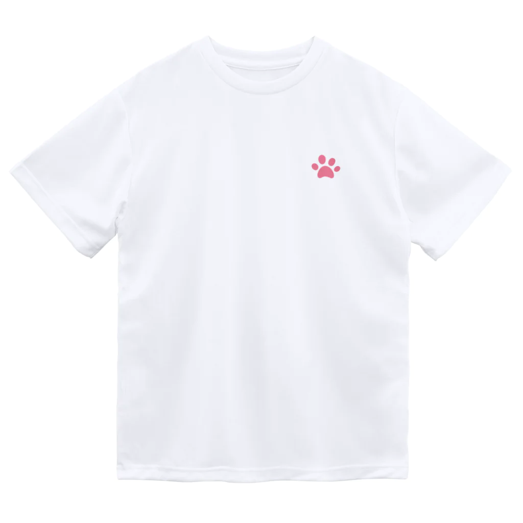 ねこといっしょに🐈猫グッズ専門店🐾のピンクの肉球 ドライTシャツ