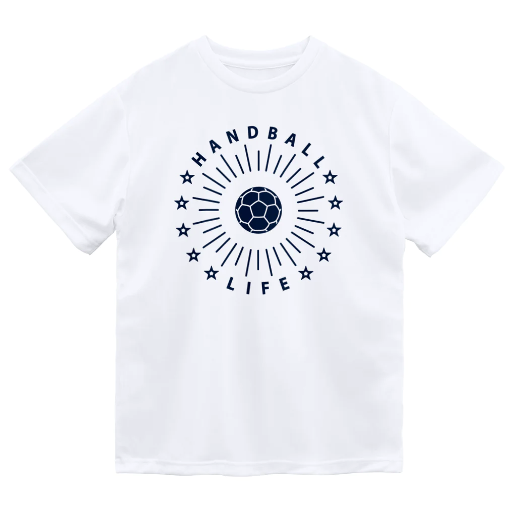 sports_tower スポーツタワーの奇跡のハンドボール・パワー・HANDBALL・ゴール・衝撃のシュート・デザイン・Tシャツ・送球・男子・女子・得点・ボール・応援・スポーツ・かっこいい・かわいい・ステップシュート・有望・確実 ドライTシャツ