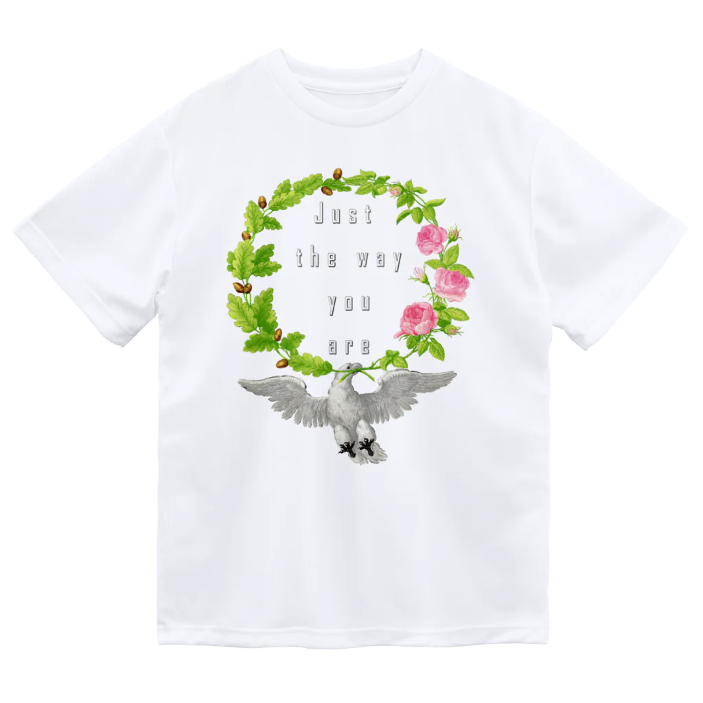 PALA's SHOP　cool、シュール、古風、和風、の幸福を運ぶ鳥「Just the way you are」 Dry T-Shirt