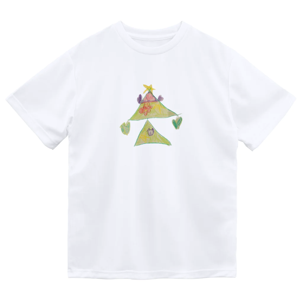 KidsArtの【子どもの絵】クリスマスツリー ドライTシャツ