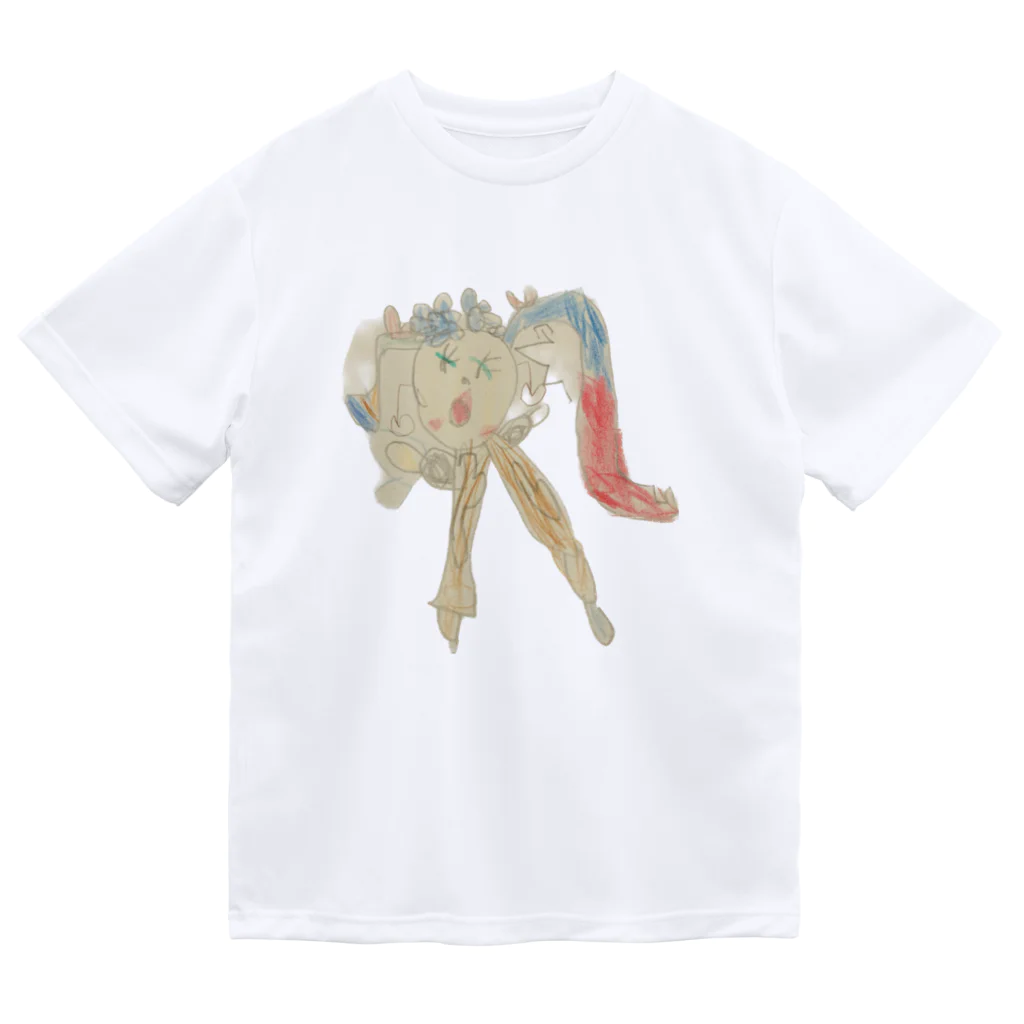 KidsArtの【子どもの絵】花かんむり女の子ちゃん ドライTシャツ