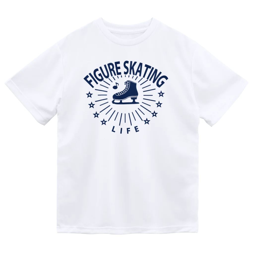 sports_tower スポーツタワーのフィギュアスケート・星・figure skating・グッズ・デザイン・フィギアスケート・#Tシャツ・ステップ・スピン・ジャンプ・スケート靴イラスト・技・男子・女子・かっこいい・かわいい・アイスダンス ドライTシャツ