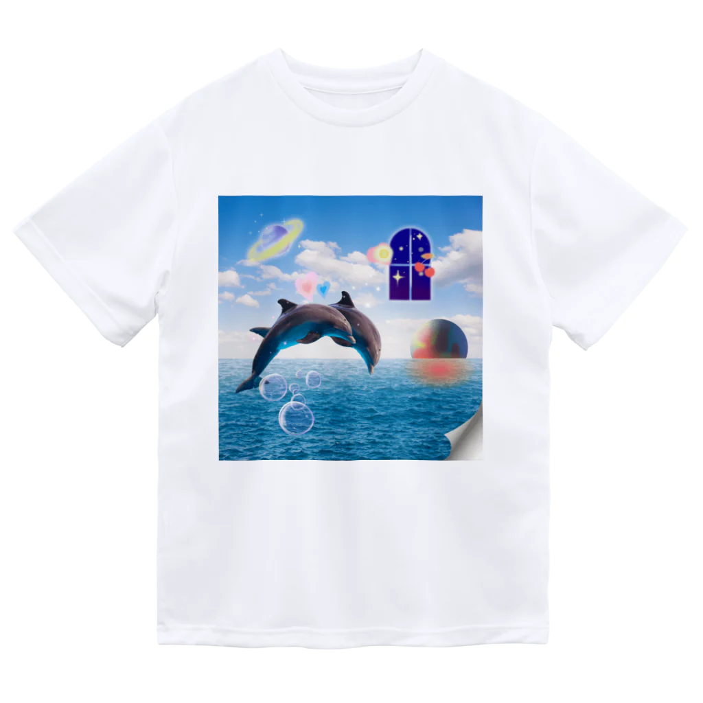 𝙈𝙊𝙈𝙊'𝙨 𝙎𝙝𝙤𝙥のイルカと遊ぼう ドライTシャツ