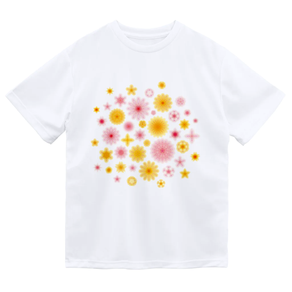 kimchinの華やかな色合いの花柄 Dry T-Shirt