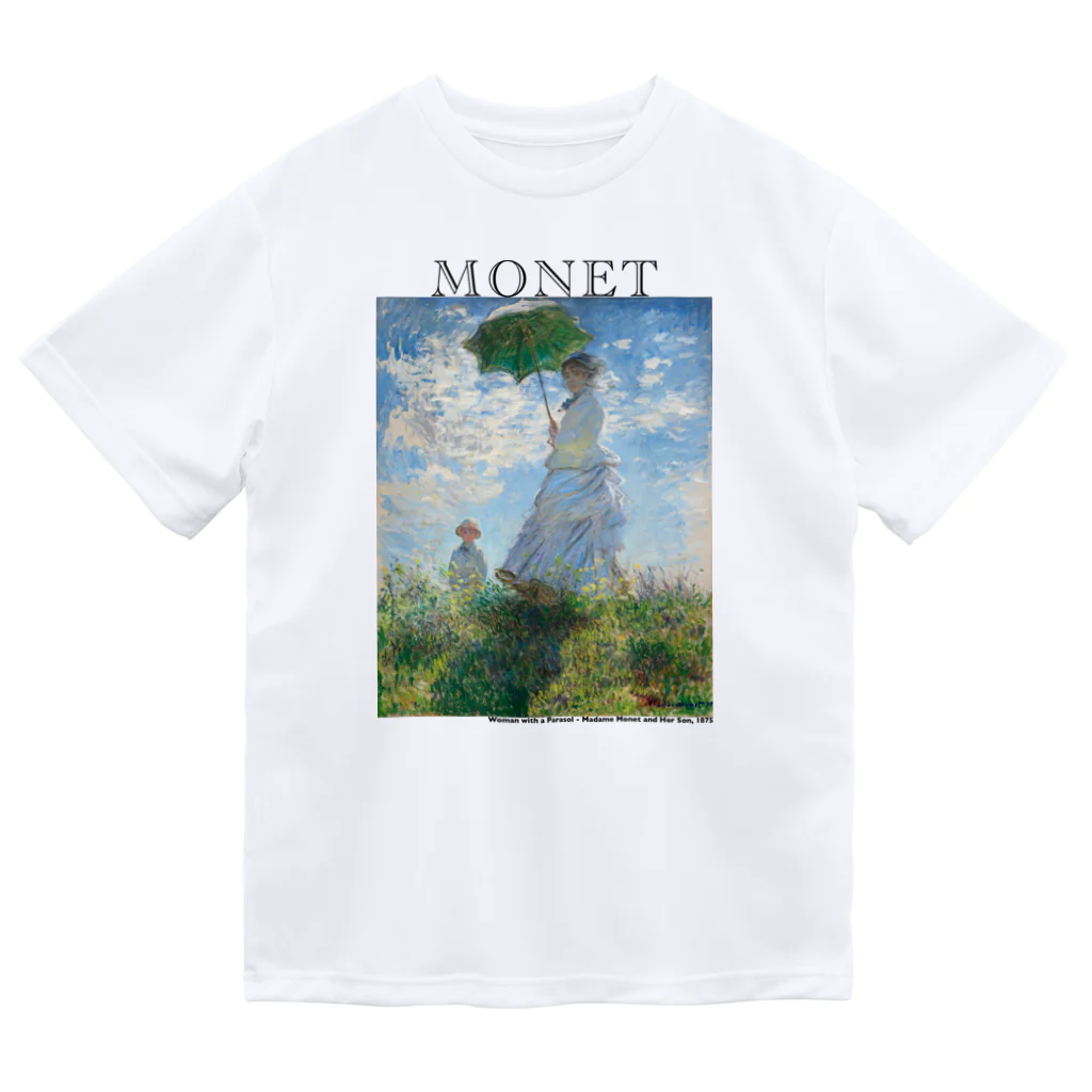 MUGEN ARTのモネ　散歩、日傘をさす女性　Monet ドライTシャツ