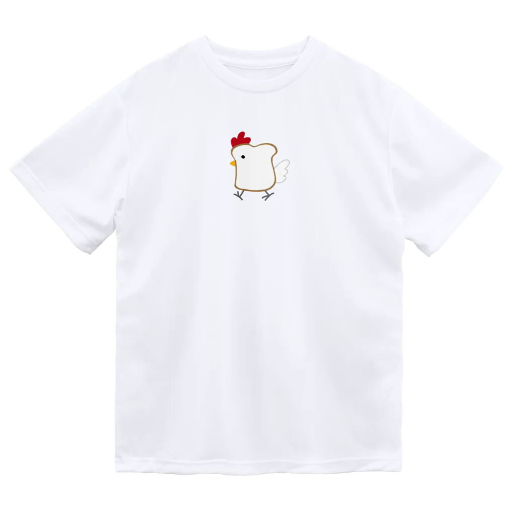 ねこやにわとりやの食パンにわとり ドライTシャツ