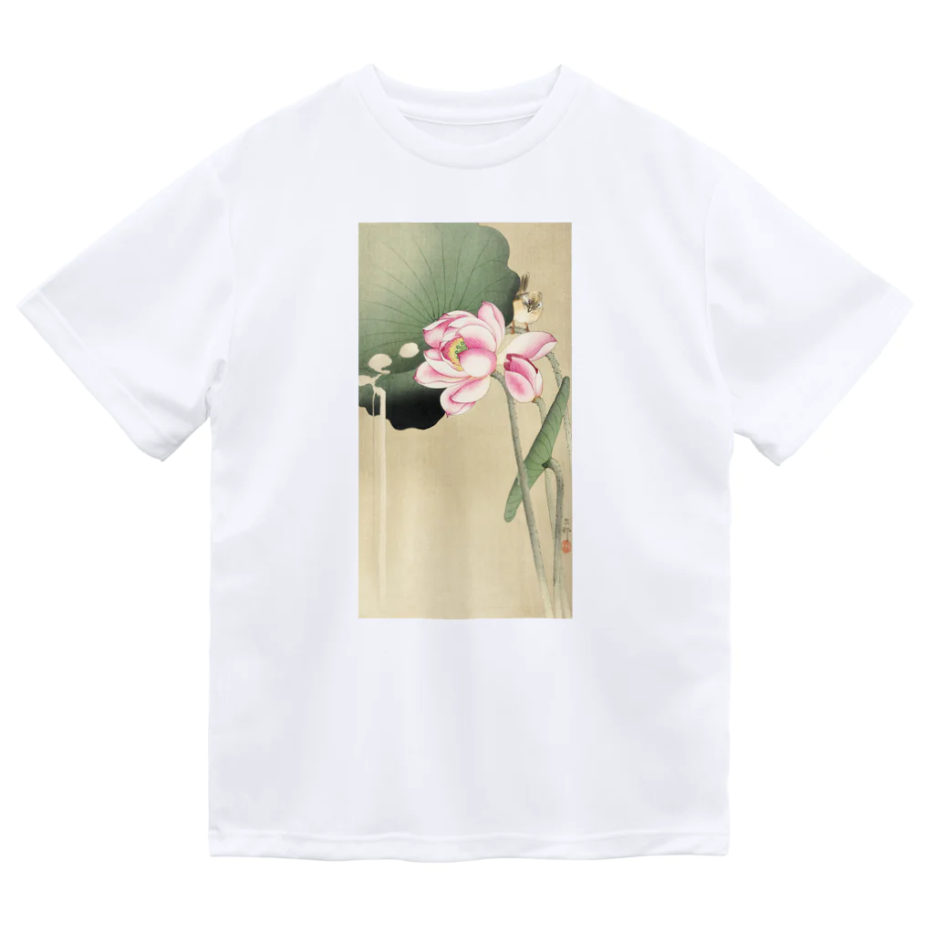 MUGEN ARTの小原古邨　蓮と雀　Ohara Koson / Songbird and Lotus ドライTシャツ