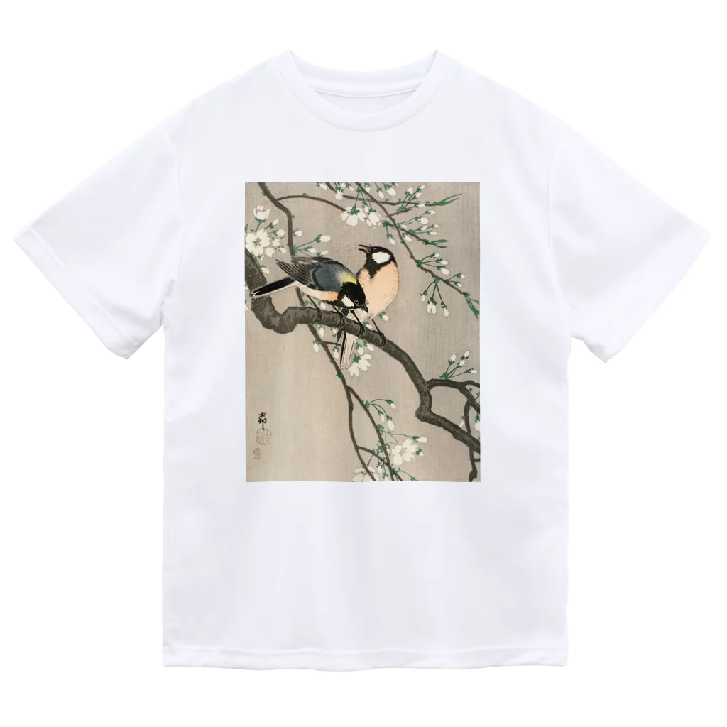 MUGEN ARTの小原古邨　桜の枝に四十雀 Ohara Koson 日本のアートTシャツ＆グッズ ドライTシャツ