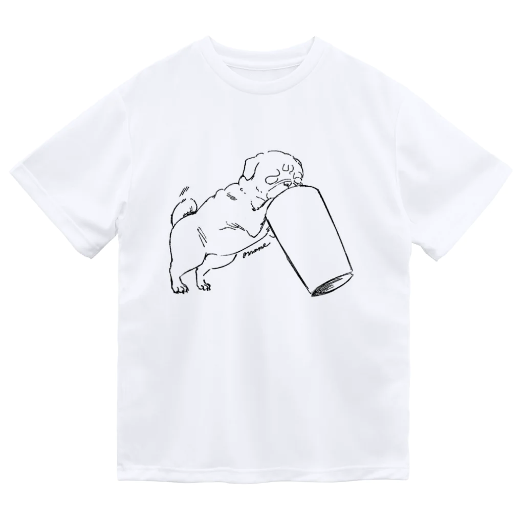 OmamePugのゴミ箱あさりパグ ドライTシャツ