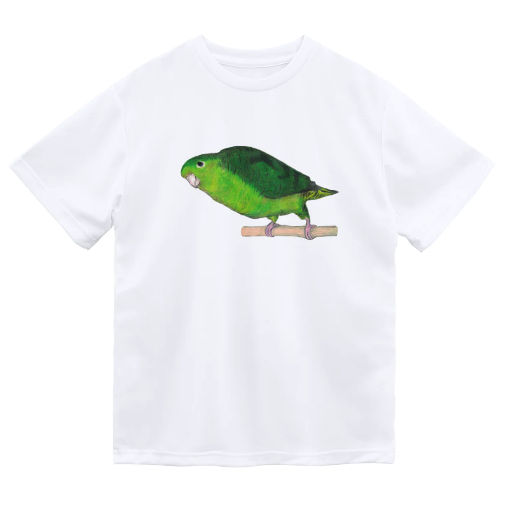 森図鑑の[森図鑑] サザナミインコ緑色 Dry T-Shirt