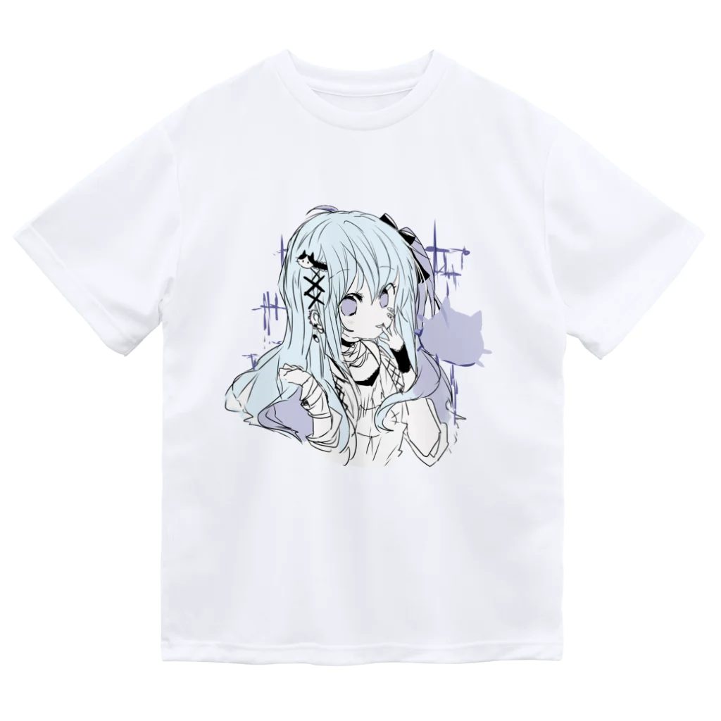 blossomの淡色青紫系女の子 ドライTシャツ