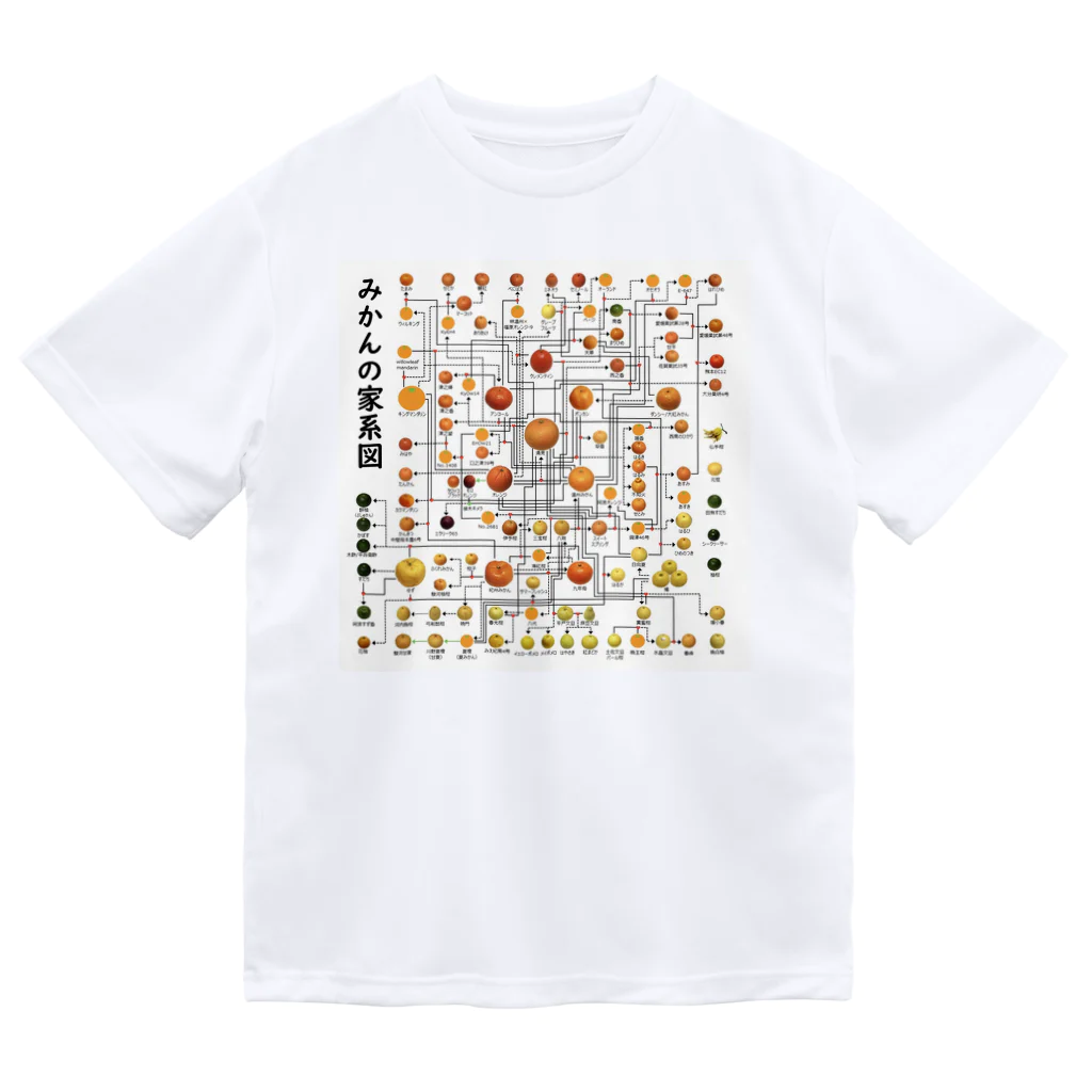 みかんノートのみかんの家系図 ドライTシャツ