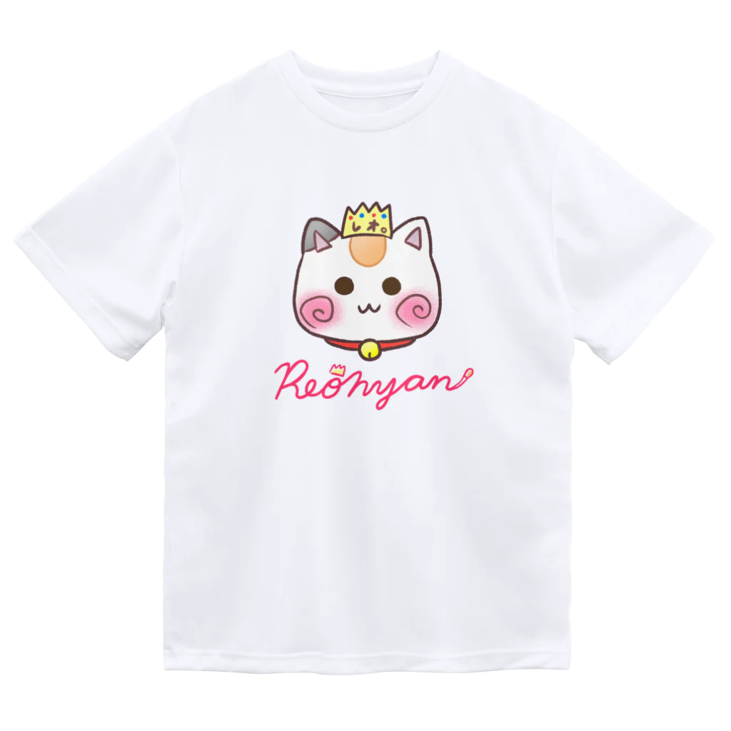 旅猫王子れぉにゃん👑😼公式(レイラ・ゆーし。)の(ピンクロゴ)【顔だけのれぉにゃん】 Dry T-Shirt