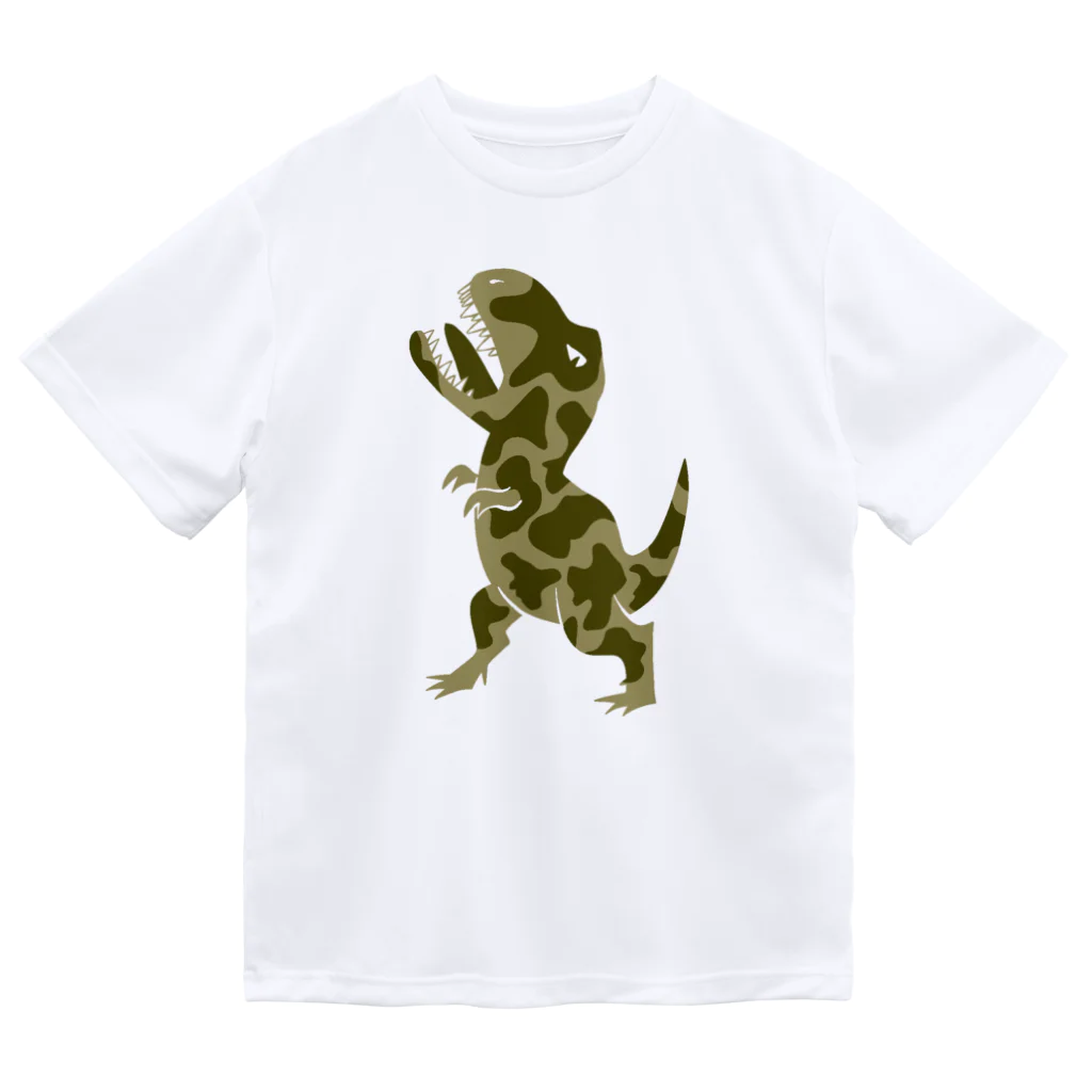 Kelfoy.のティラノサウルス(迷彩柄) ドライTシャツ