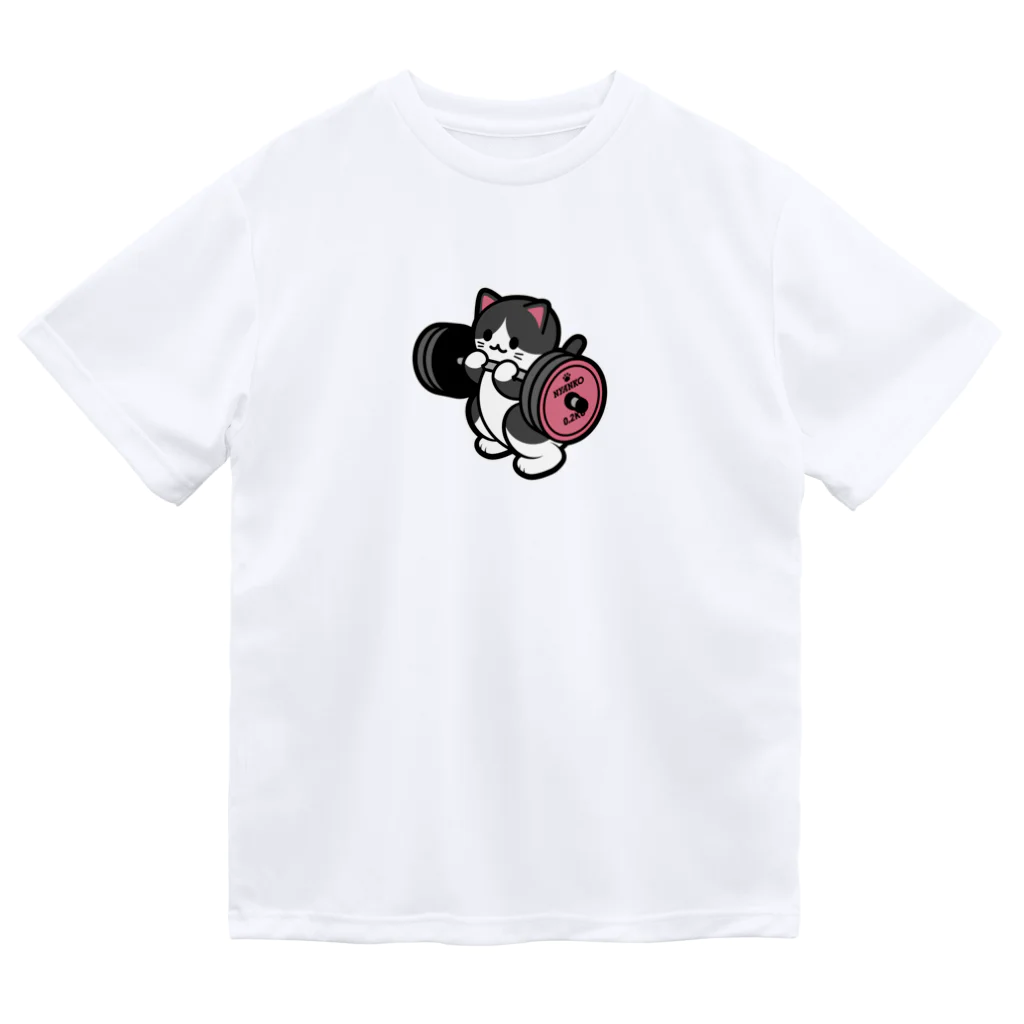 きんにく村SHOPのばーべるニャンコ（ハチワレver.） ドライTシャツ