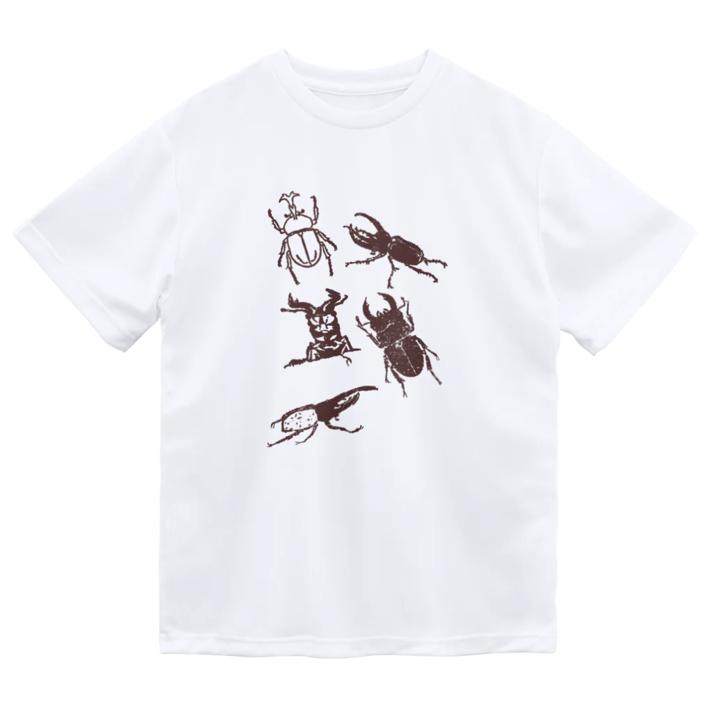 23_drawingのカブトムシとクワガタ ドライTシャツ