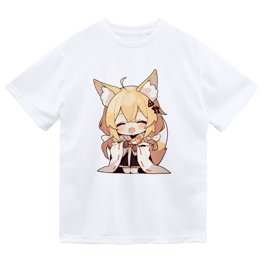 jai-to-anのミコン (Mikon) ver.1 狐の神様、きつね、キツネ ドライTシャツ