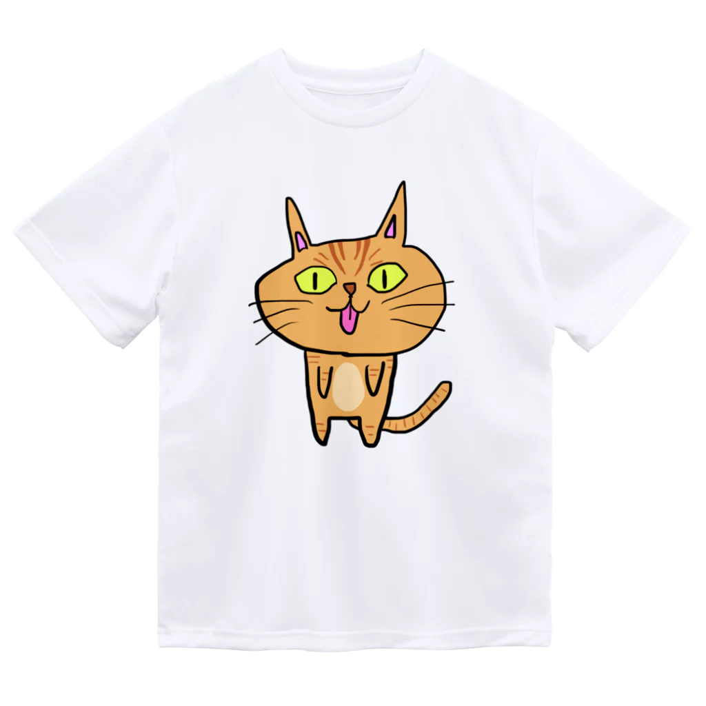 ぷりてぃーくりーちゃーずのスタンディング猫 ドライTシャツ