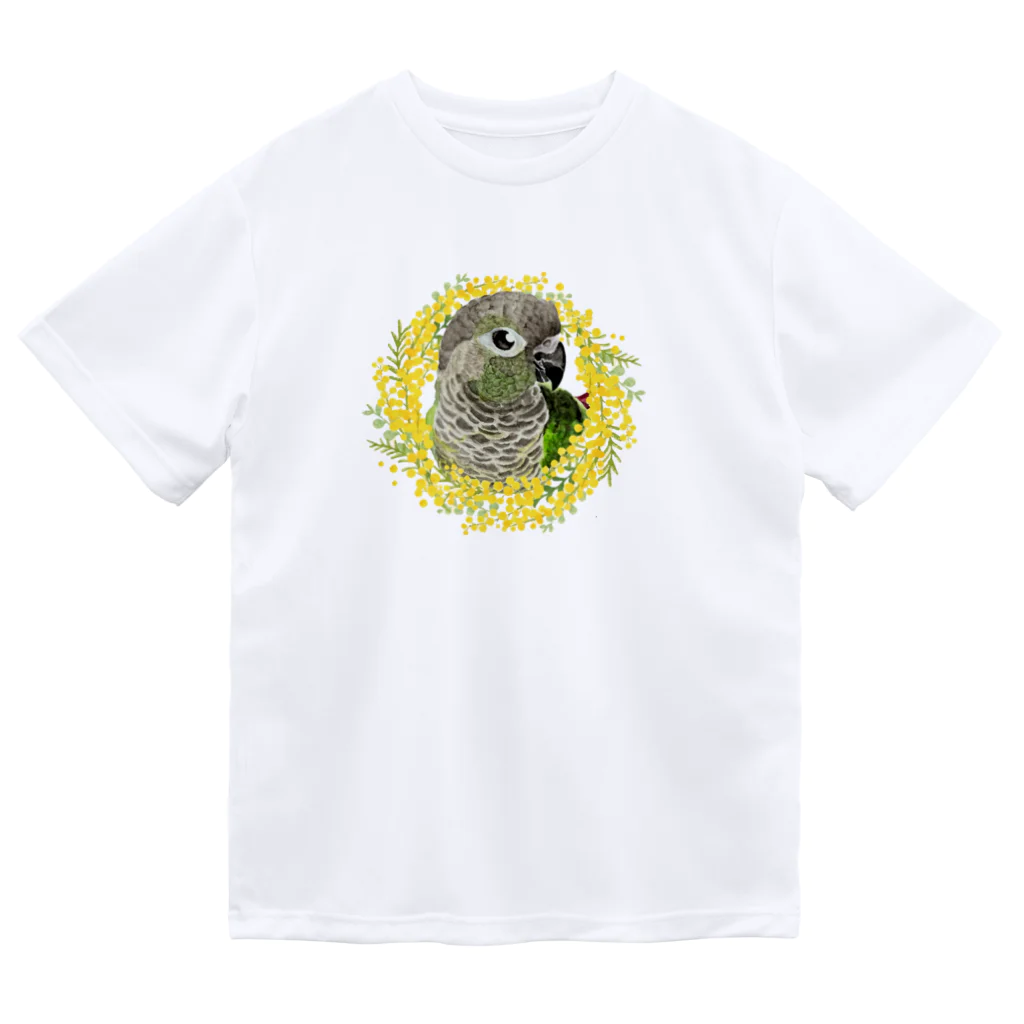 mariechan_koboの038 ウロコインコノーマル ミモザのリース ドライTシャツ