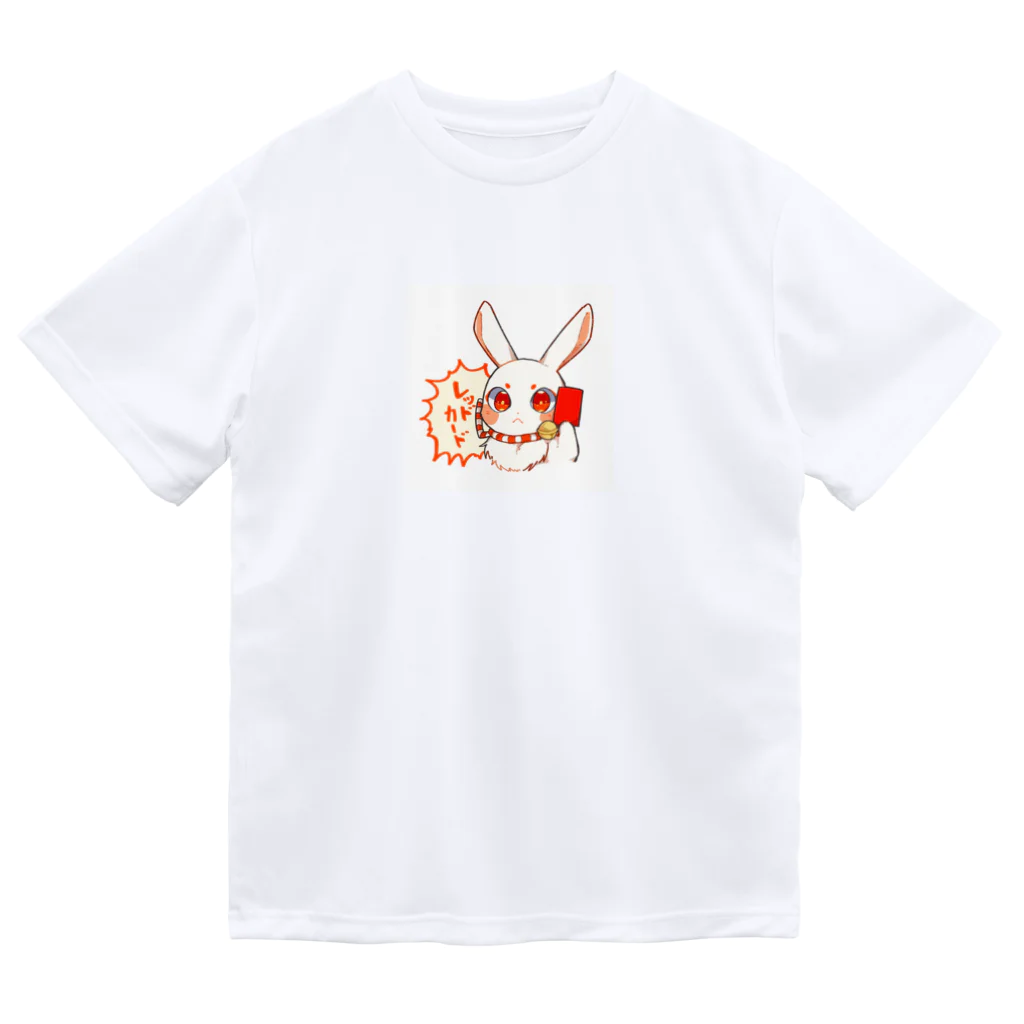 .°ஐ.*まりる°ஐ.*のレッドカードうさぎ ドライTシャツ