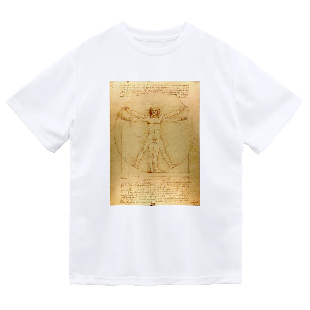 世界美術商店のウィトルウィウス的人体図 / Vitruvian Man ドライTシャツ