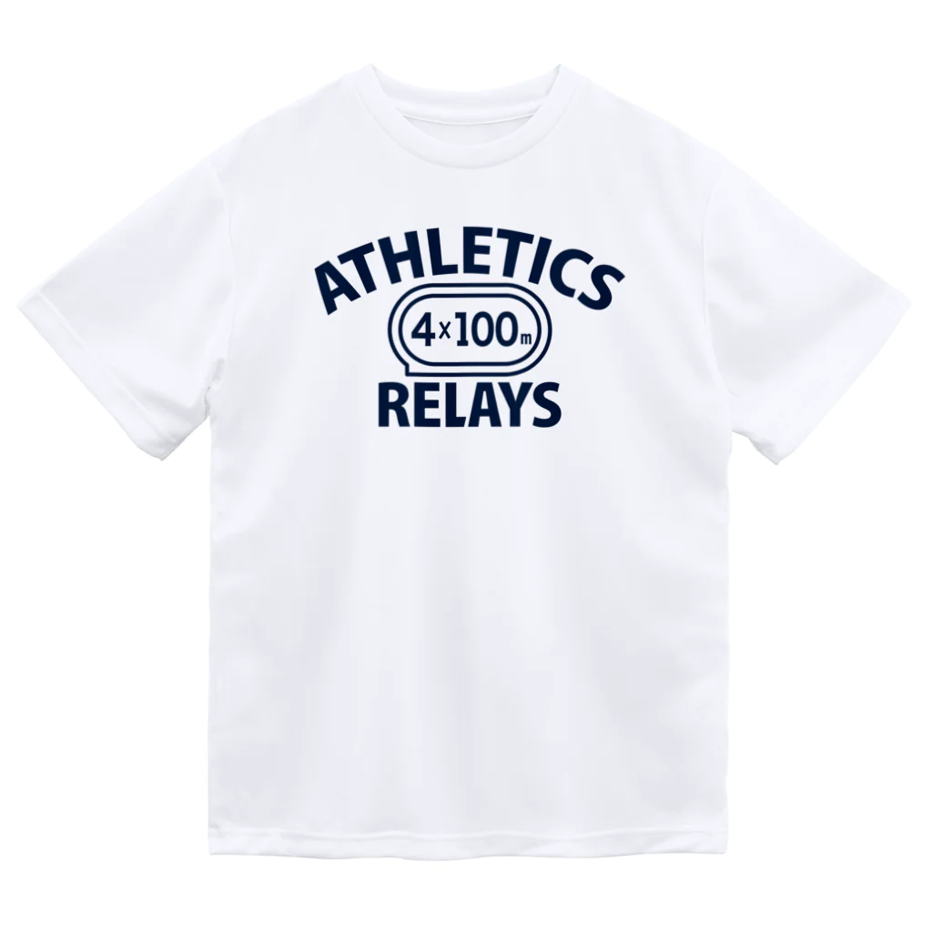 sports_tower スポーツタワーの4×100mリレー・リレー競走・400メートルリレー走・グッズ・オリジナル・デザイン・Tシャツ・陸上部・男子・女子・美男子・美女・かっこいい・かわいい・選手・400mR・4継・四継・よんけい・入賞・応援 ドライTシャツ