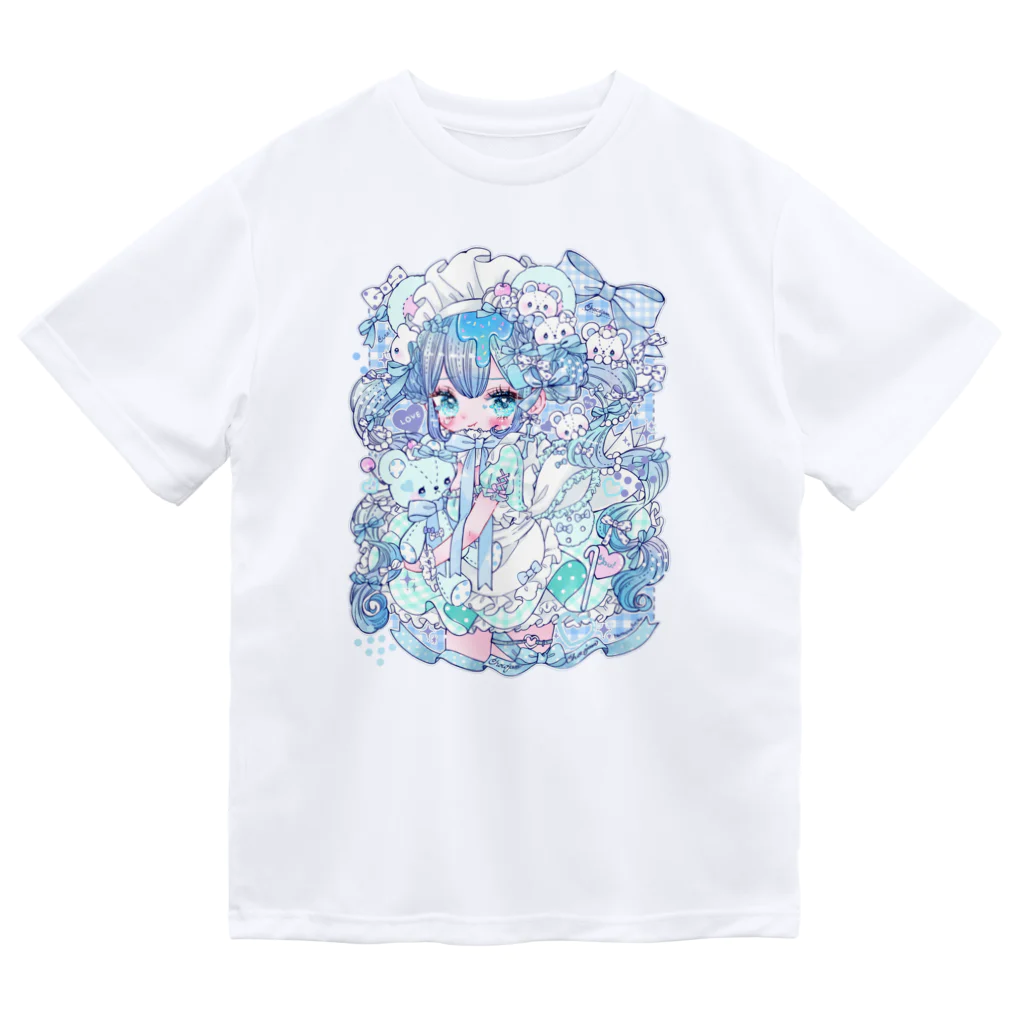 なつめみく♡イラストレーターのくまメイド ドライTシャツ