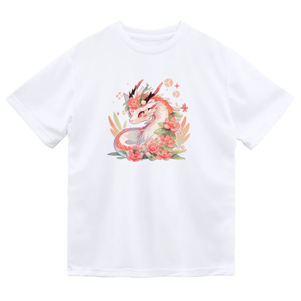 Japan Beautyオリジナルショップのうっすらピンクの花龍さん ドライTシャツ