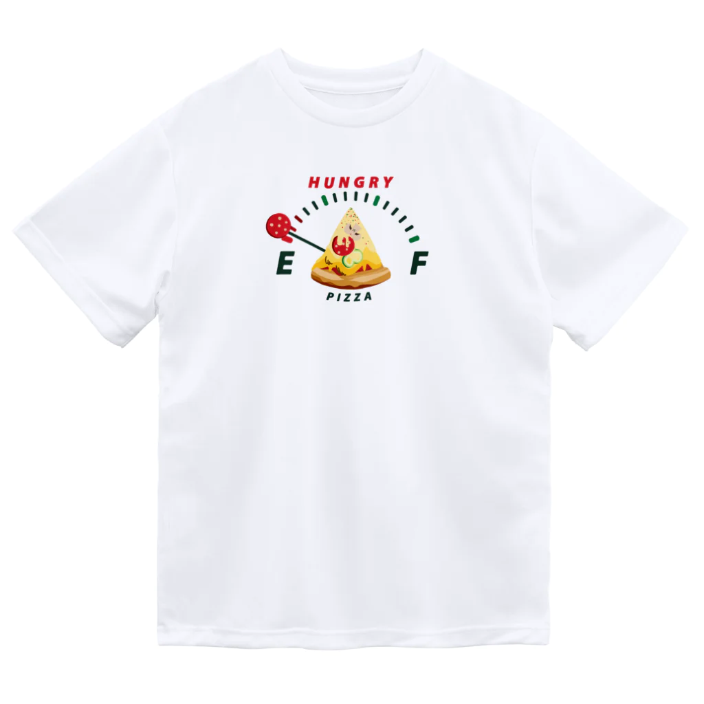 イラスト MONYAAT の腹ペコゲージ　ピザ　A*M ドライTシャツ