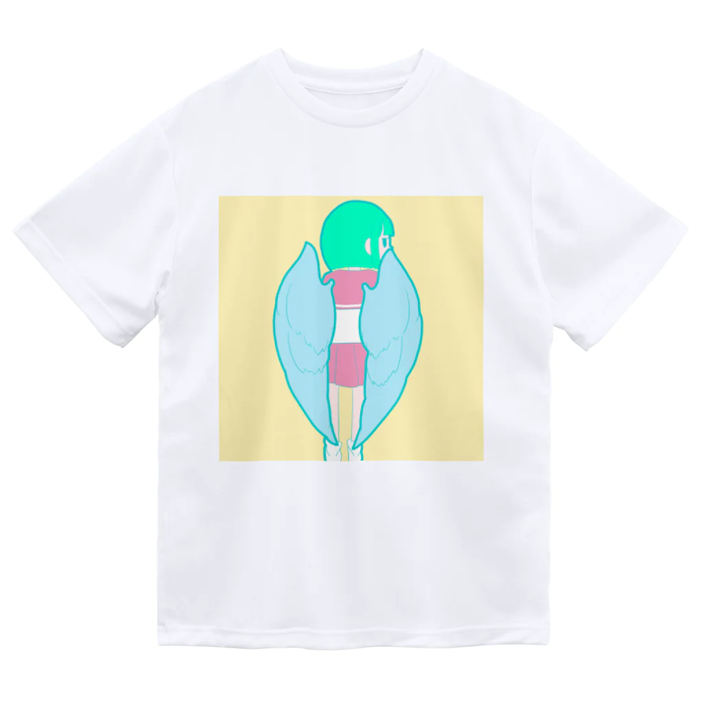 もさかな屋の羽根のはえた子 ドライTシャツ