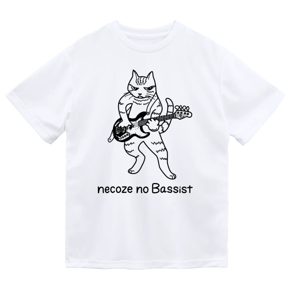 Akelto Dohnal の【new】necoze no Bassist （猫背のベーシスト）黒線ver. ドライTシャツ