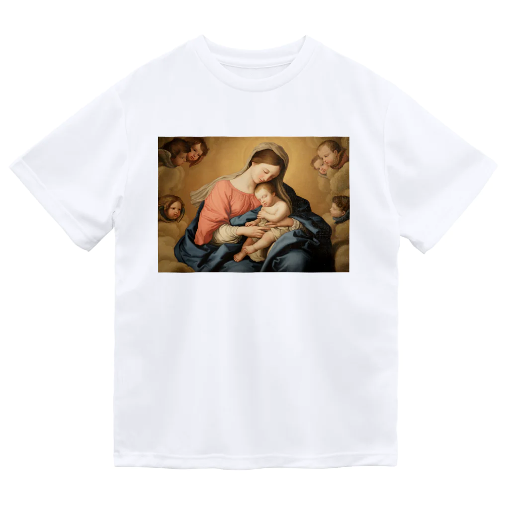 世界美術商店のマドンナと子供と天使たち / Madonna with Child and Angels ドライTシャツ