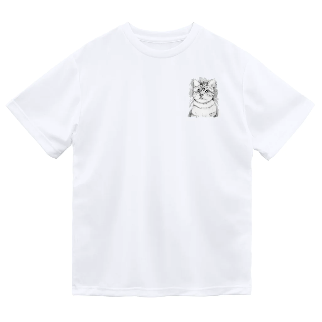 greetenのアート猫　モノクロ　 Dry T-Shirt