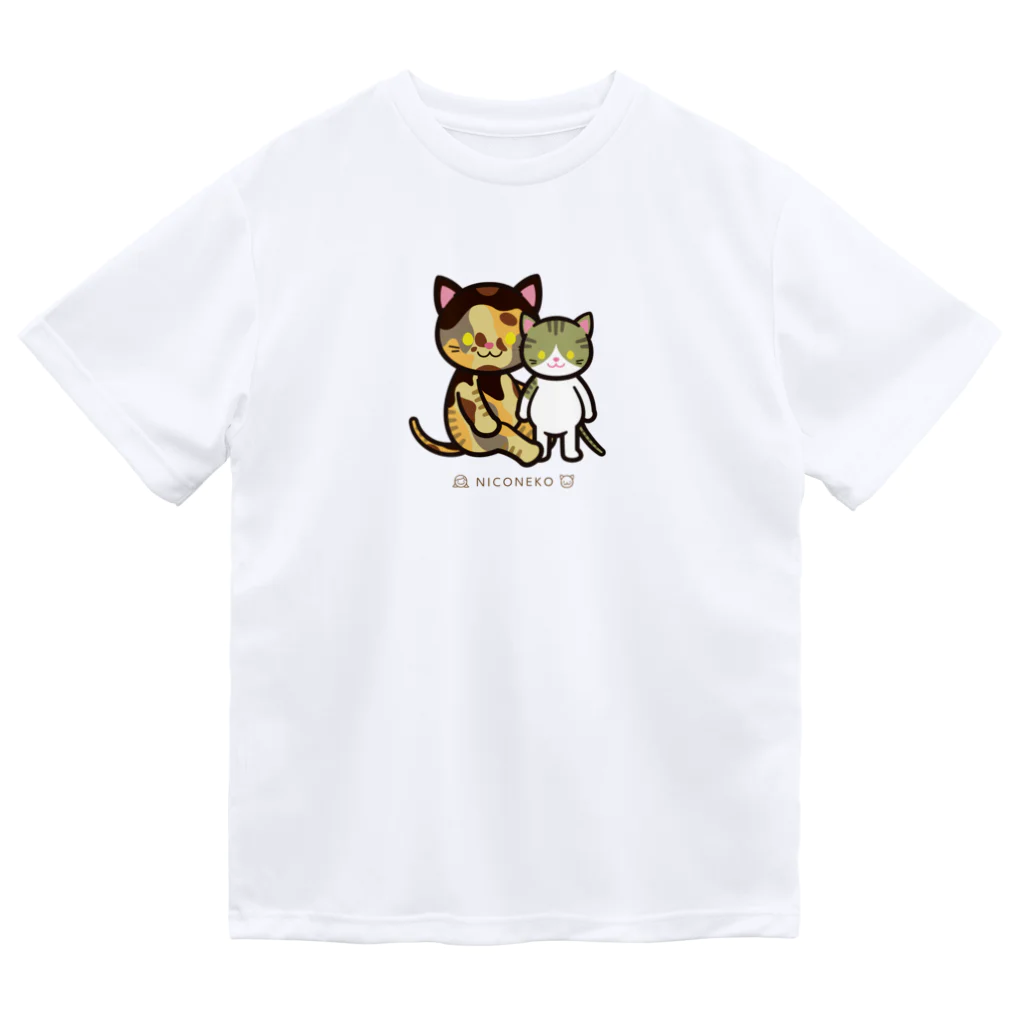 にこねこ【保護猫の保育園】のうずらちゃんトントン親子ドライTシャツ ドライTシャツ