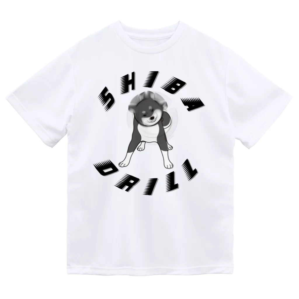 MessagEの黒柴ドリル ドライTシャツ