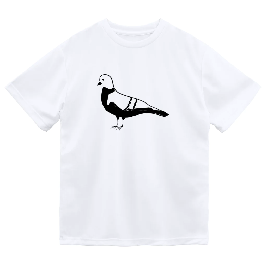 chicodeza by suzuriの鳩のシルエット ドライTシャツ