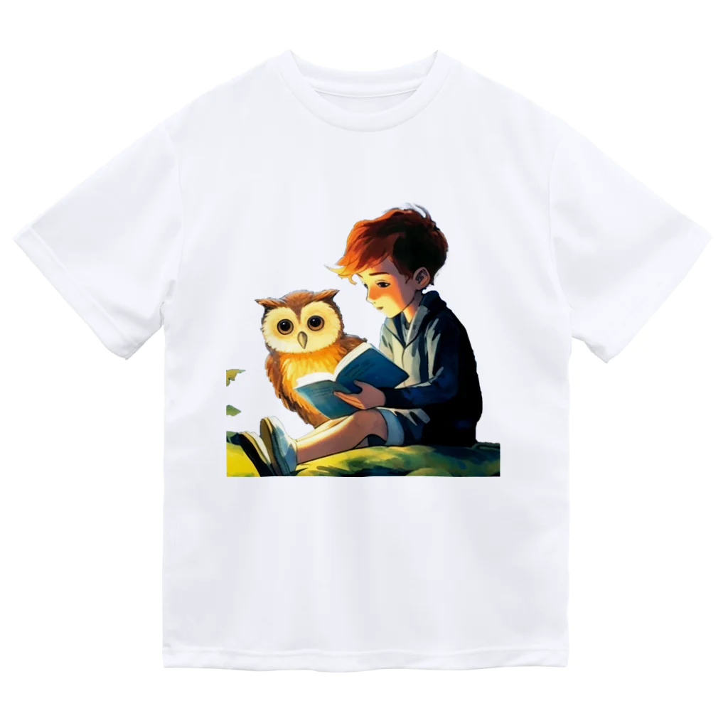 桜音ことこ企画のフクロウと学ぶ少年 Dry T-Shirt