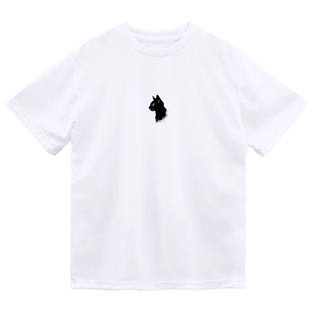 GreyGlamの横向き黒猫 ドライTシャツ