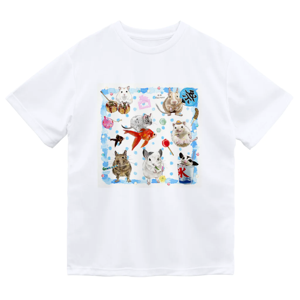 a.m　factoryの夏まつりアニマルズ１ ドライTシャツ