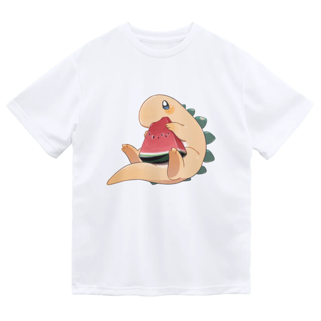 TANSHOのスイカとサウルスくん ドライTシャツ