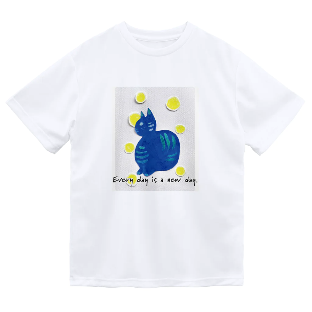 ぽぽっとツイてるのCat blue  Dry T-Shirt