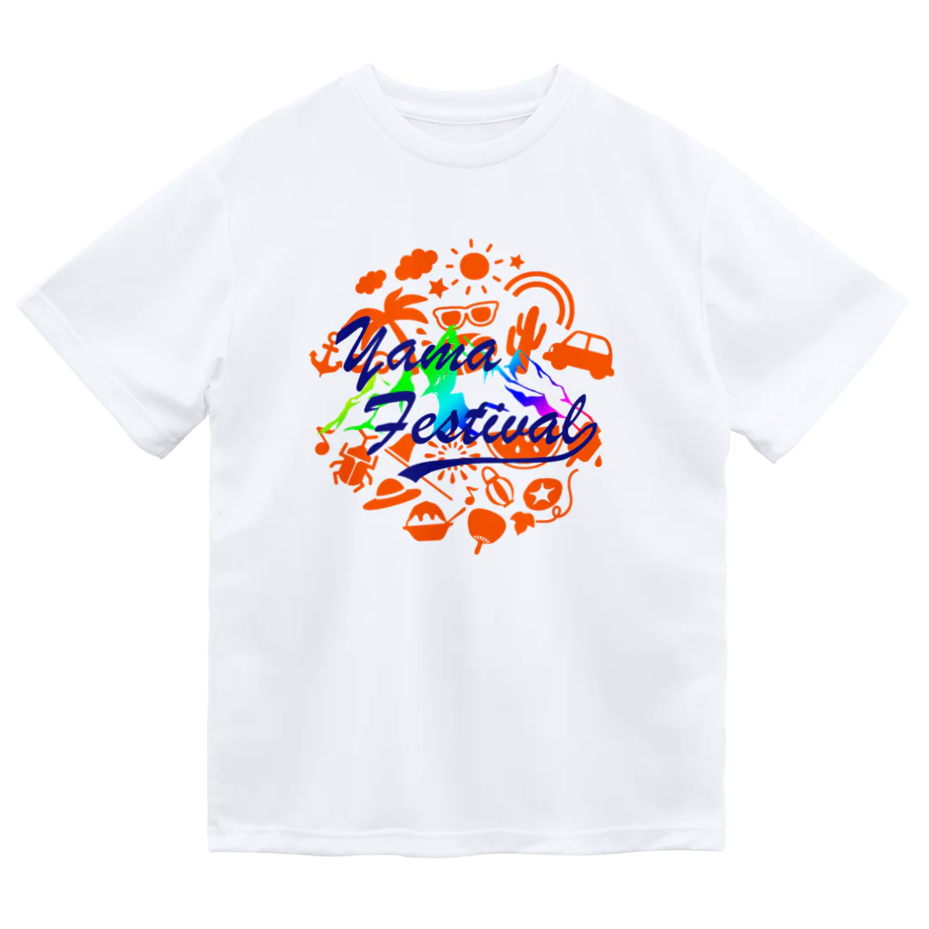 川上牧場のヤマフェスステッカー（橙色） ドライTシャツ