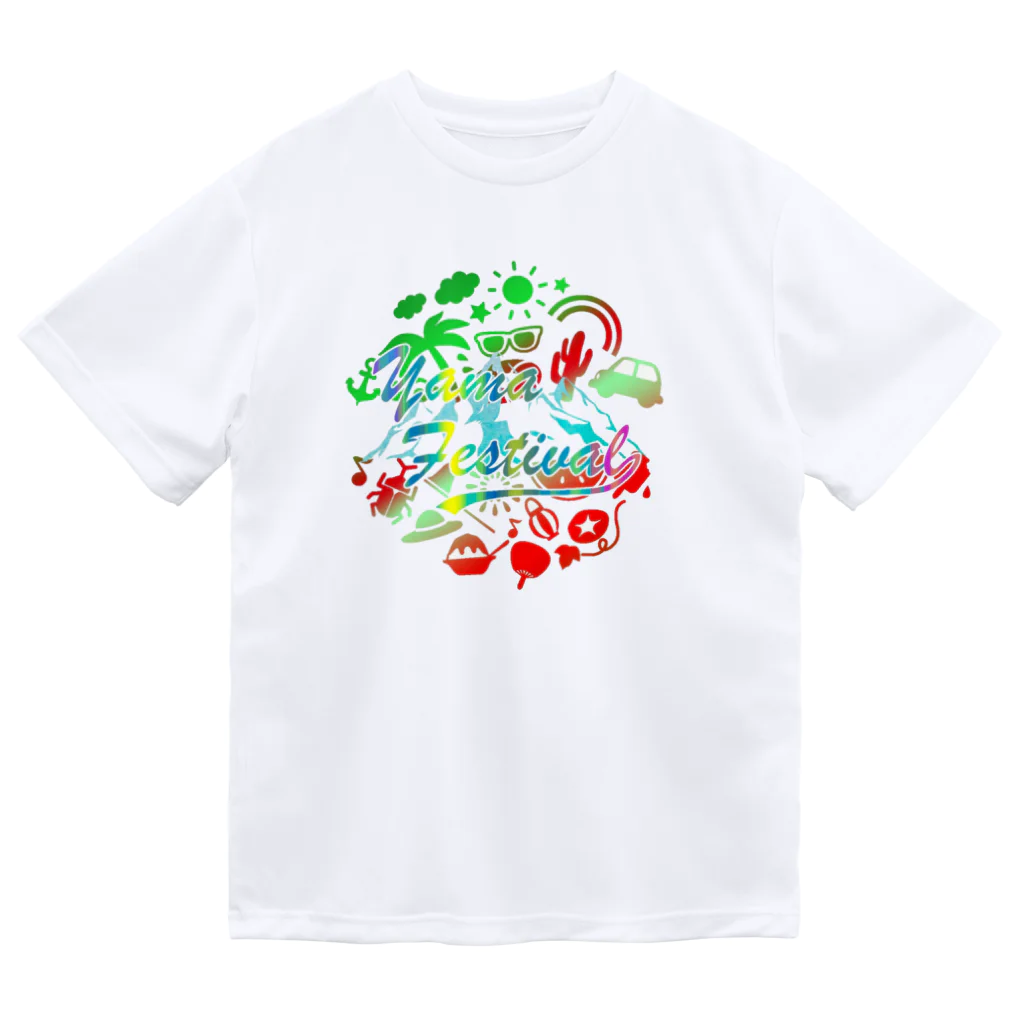 川上牧場のヤマフェスステッカー（虹色） Dry T-Shirt