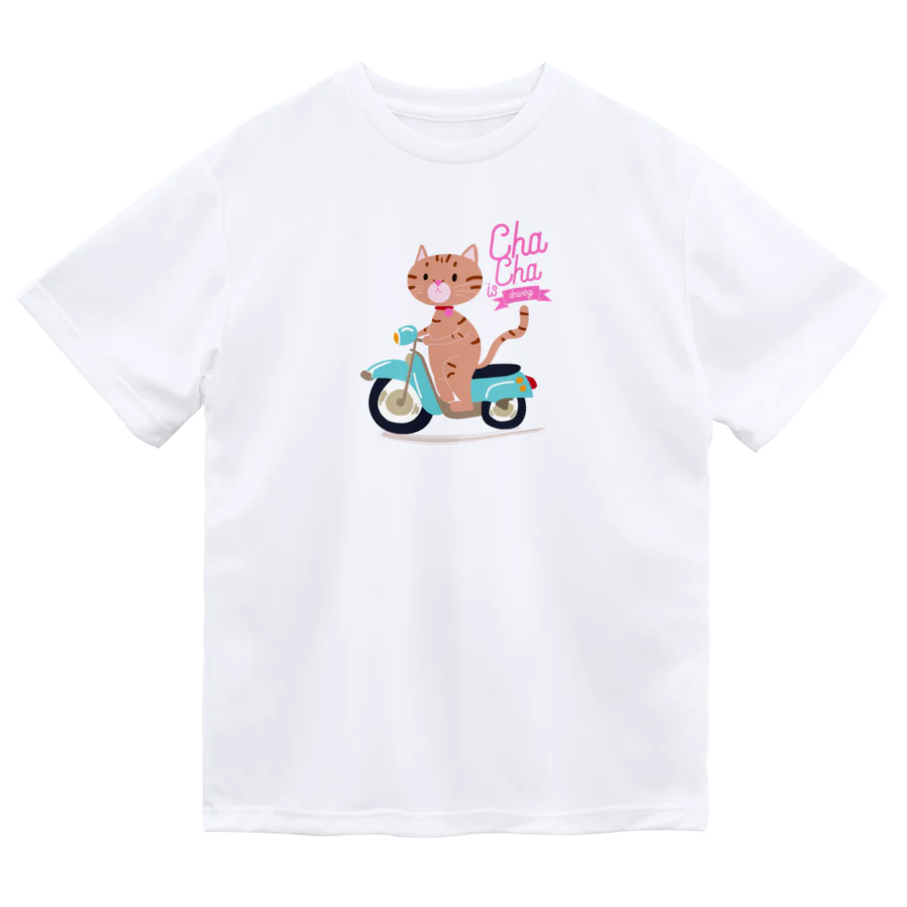 CATLESのCATLES ChaCha is driving ドライTシャツ