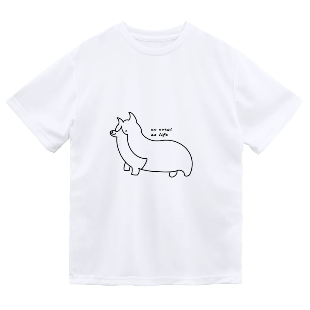 rumaimoのno corgi no life ドライTシャツ