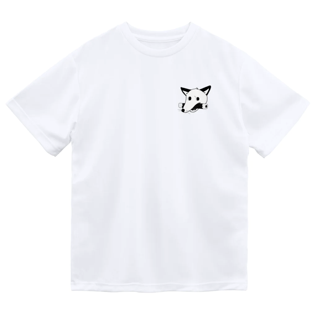 ぽんず堂のちくわを咥えた犬 ドライTシャツ