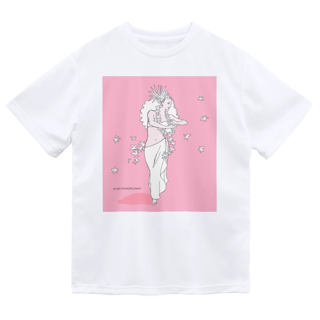 Noa Noa Art ＆ Designのタヒチアンダンサー（ピンク）｜Ori Tahiti Lady ドライTシャツ