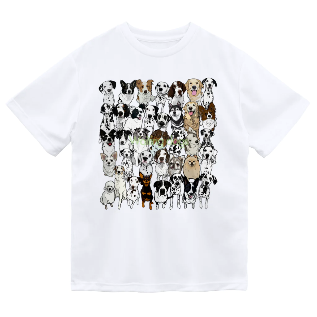 lily_dalmatianのWaiting dogs  ドライTシャツ